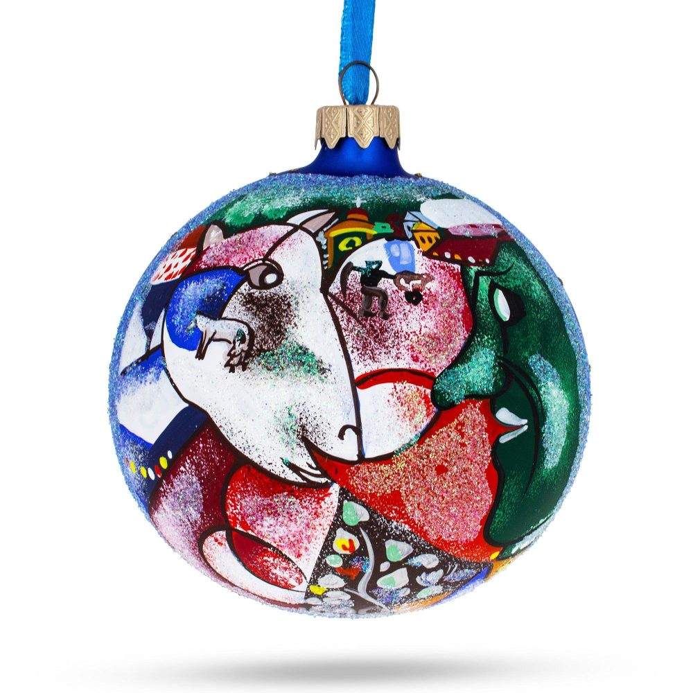 Marc Chagall’S 1911 ‘I And The Village’ Masterpiece Blown Glass Ball Christmas Ornament 4 Inches  |   Artworks Artworks Artworks