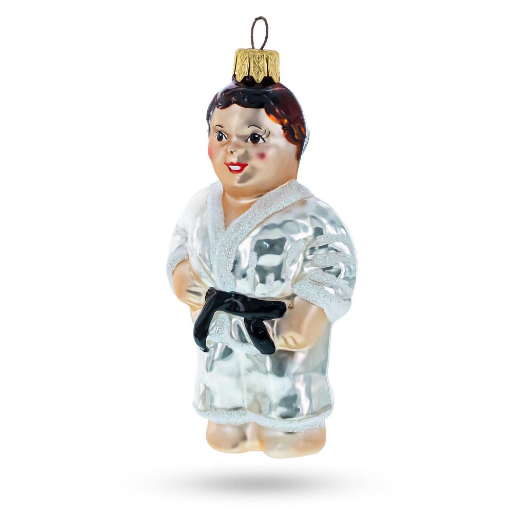 Martial Art Wrestler Mini Glass Christmas Ornament  |   Sports Ornaments Sports