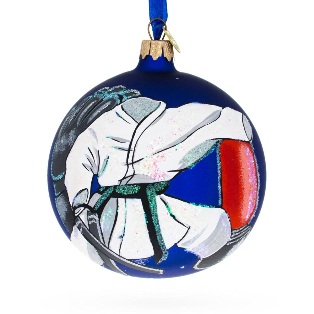 Martial Arts Blown Glass Ball Christmas Ornament 4 Inches  |   Personalized Ornaments Personalized