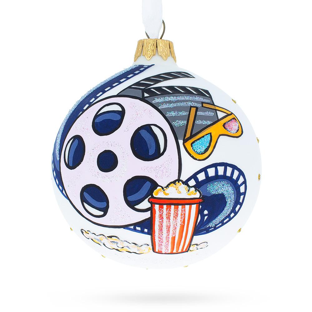 Movie Lover Blown Glass Ball Christmas Ornament 3.25 Inches  |   Hobby Hobby Hobby