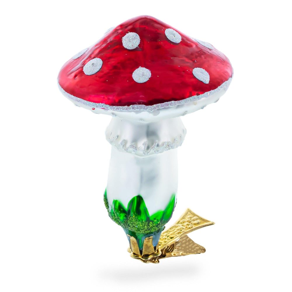 Mushroom Clip On Mini Glass Ornaments  |   Food Food Food