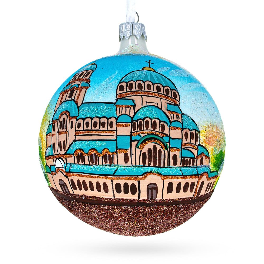 Nevski Cathedral, Sofia, Bulgaria Glass Ball Christmas Ornament 4 Inches  |   Travel Ornaments Travel