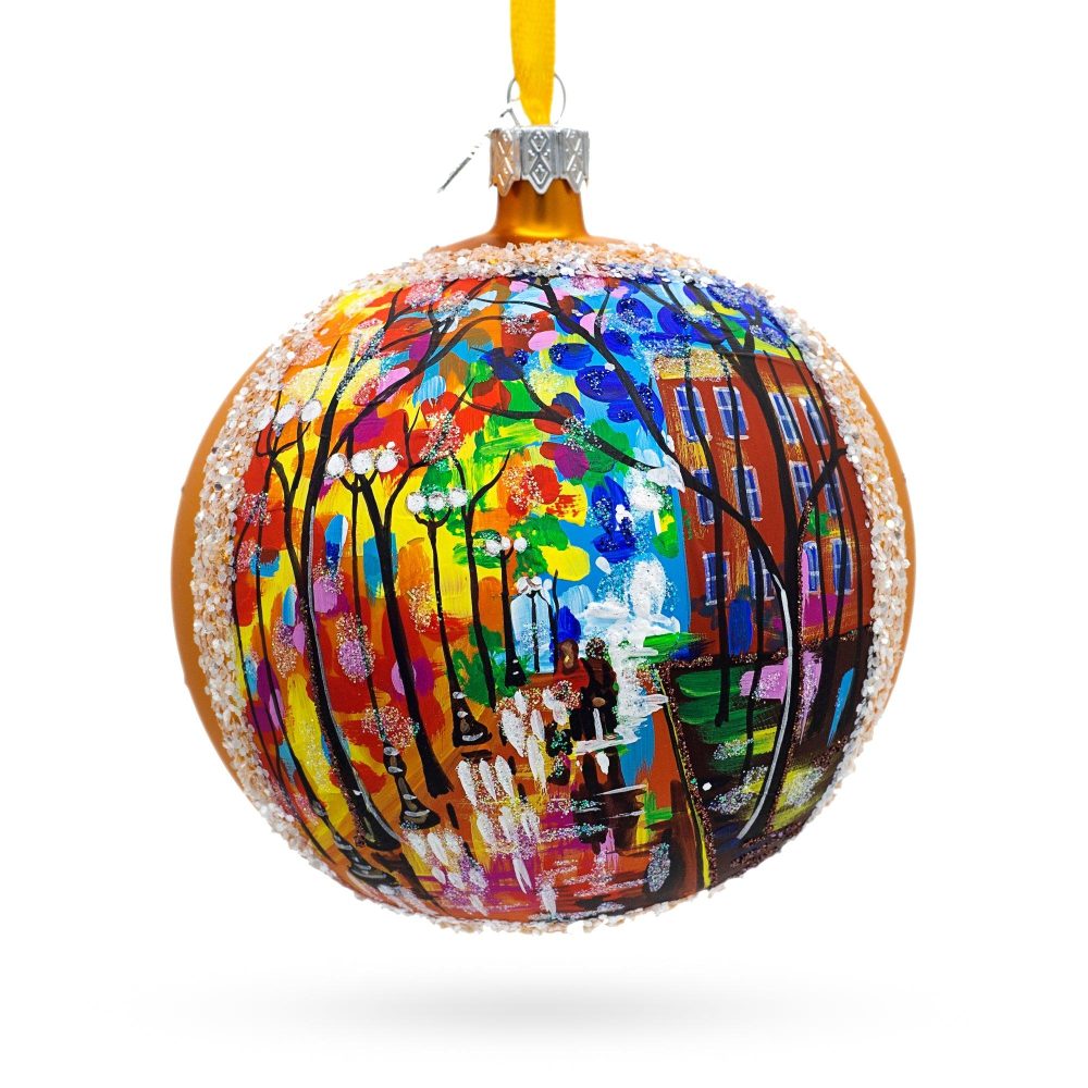 Night Walk Painting Glass Ball Christmas Ornament 4 Inches  |   Artworks Artworks Artworks