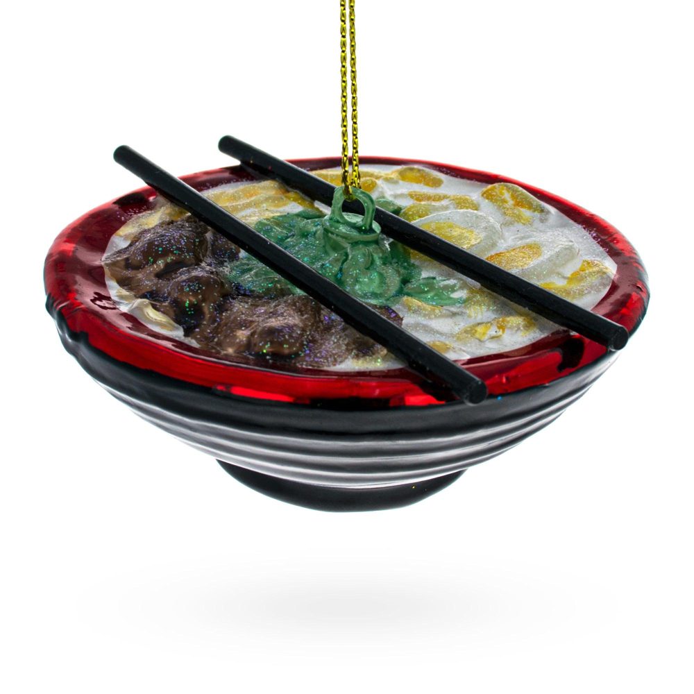 Noodle Bowl Glass Christmas Ornament  |   Food Food Food