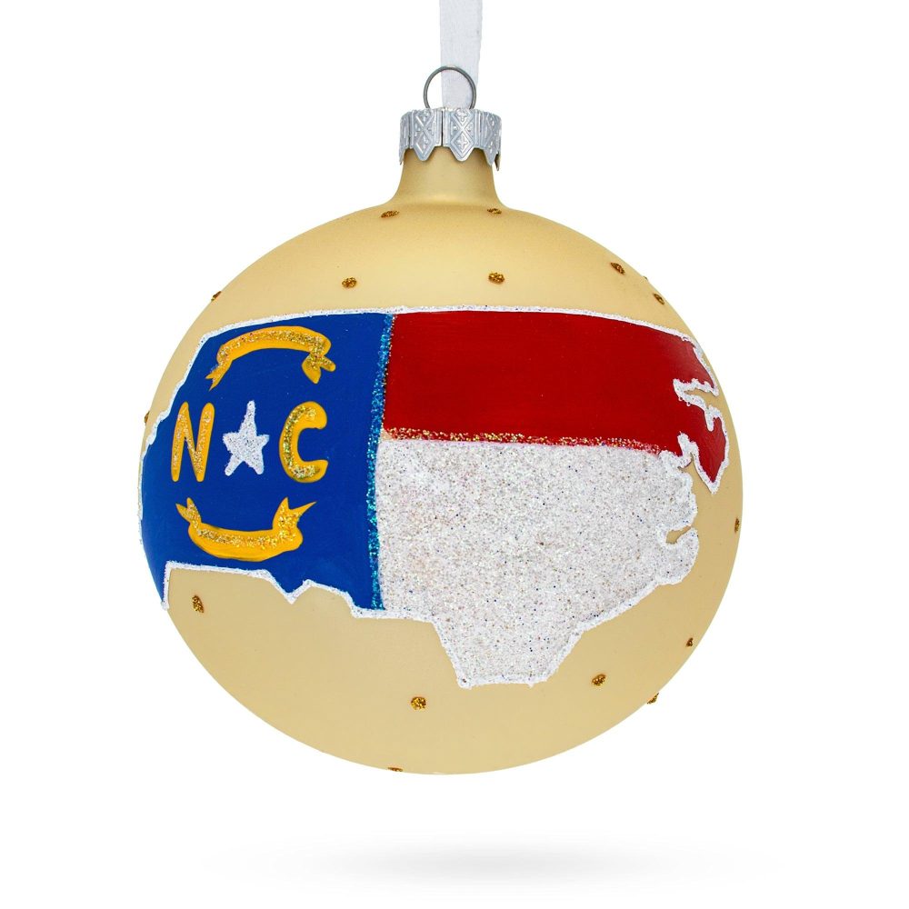 North Carolina State, Usa Glass Ball Christmas Ornament 4 Inches  |   Travel Ornaments Travel