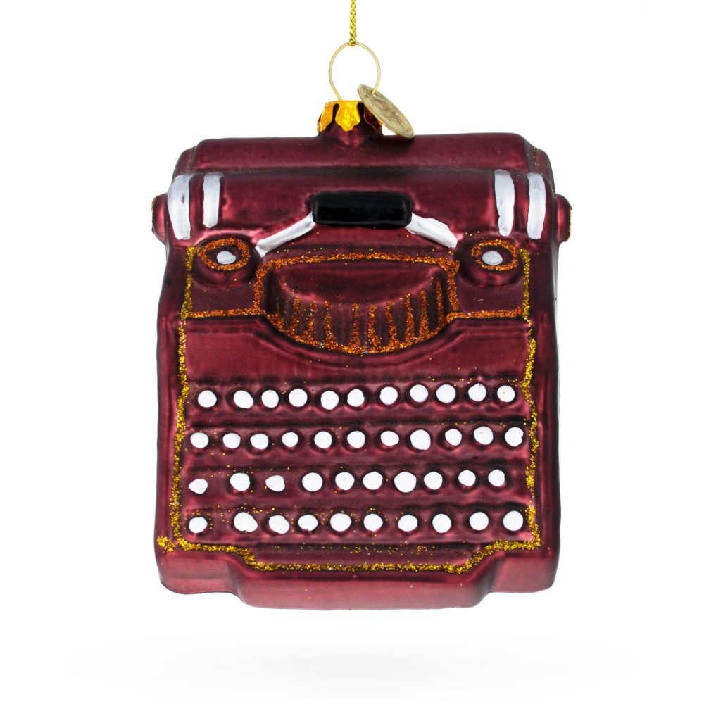 Nostalgic Antique Typewriter Blown Glass Christmas Ornament  |   Occupations Occupations Occupations