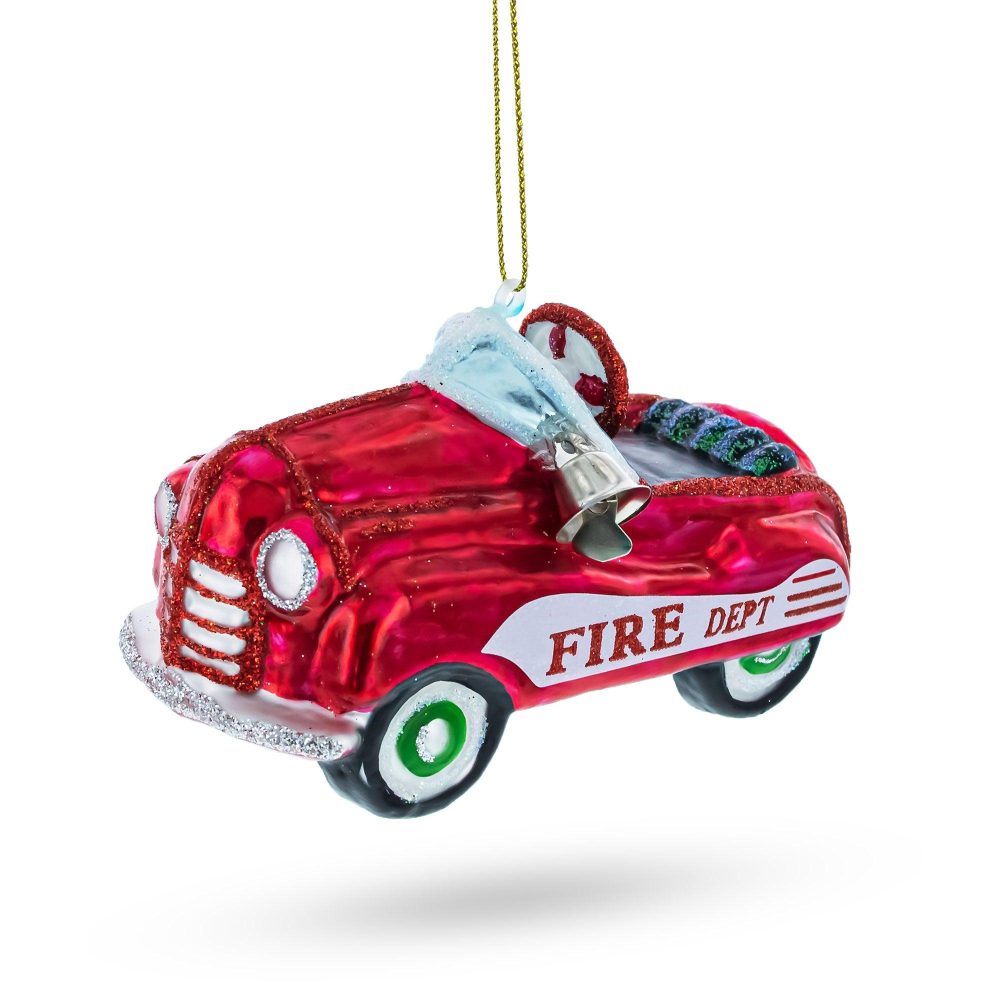 Nostalgic Retro Toy Car Blown Glass Christmas Ornament  |   Personalized Ornaments Personalized