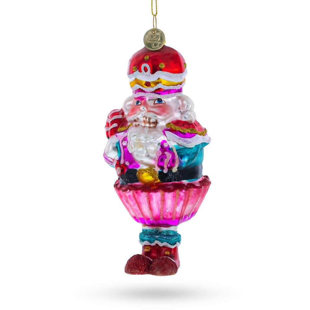 Nutcracker With Cupcake Blown Glass Christmas Ornament  |   Nutcrackers Nutcrackers Nutcrackers