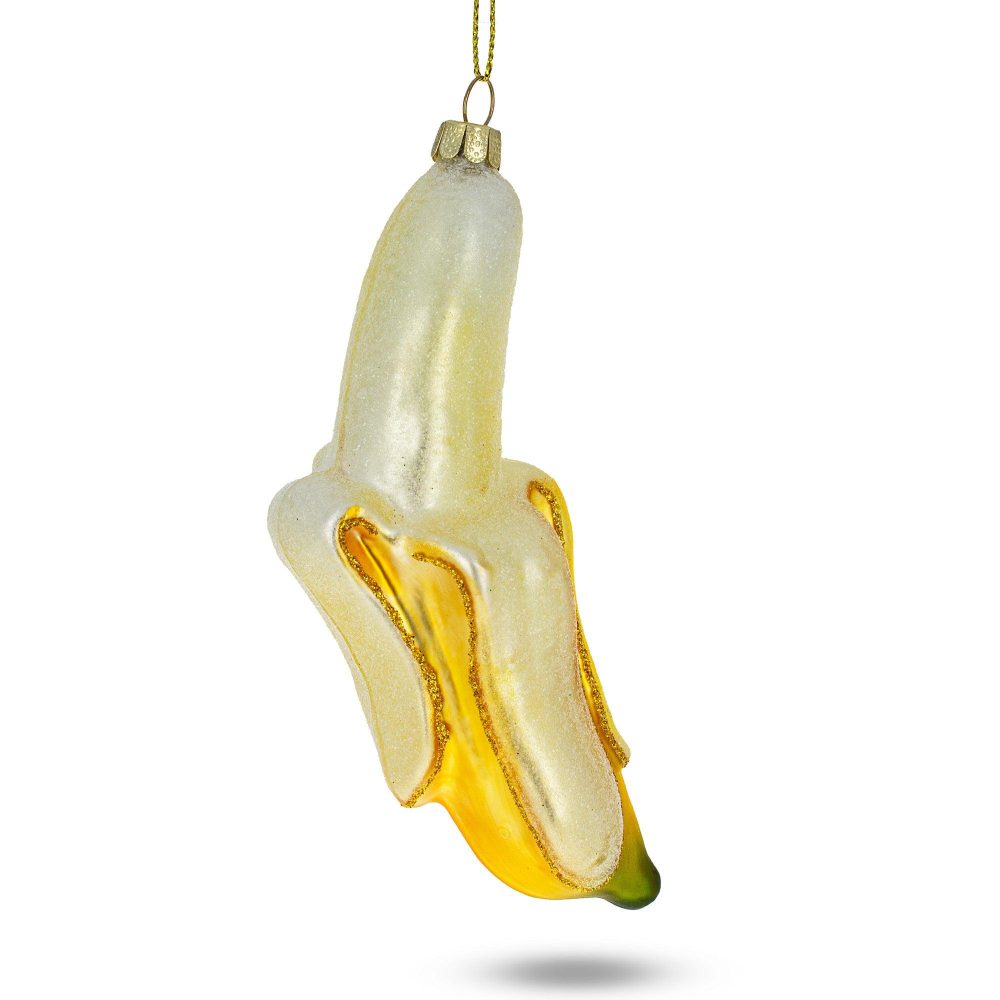 Peeled Banana Glass Christmas Ornament  |   Food Food Food