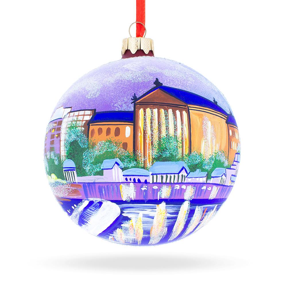 Philadelphia, Pennsylvania Glass Ball Christmas Ornament 4 Inches  |   Travel Ornaments Travel