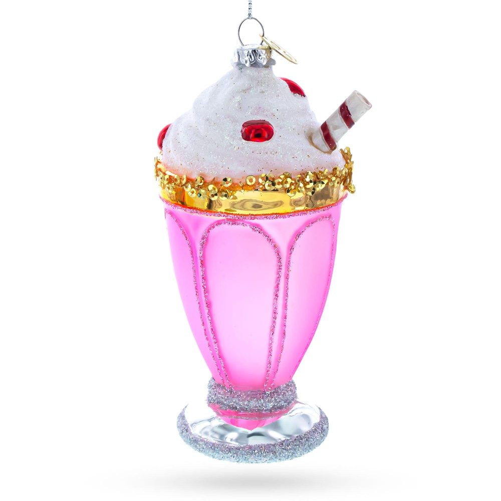 Pink Glass Shake Blown Glass Christmas Ornament  |   Food Food Food