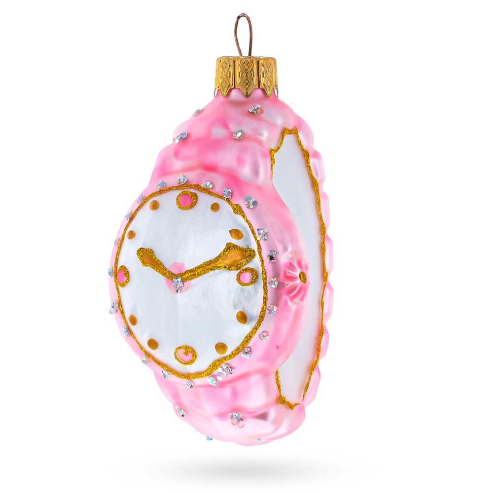 Pink Watch Mini Glass Christmas Ornament  |   Fashion Fashion Fashion