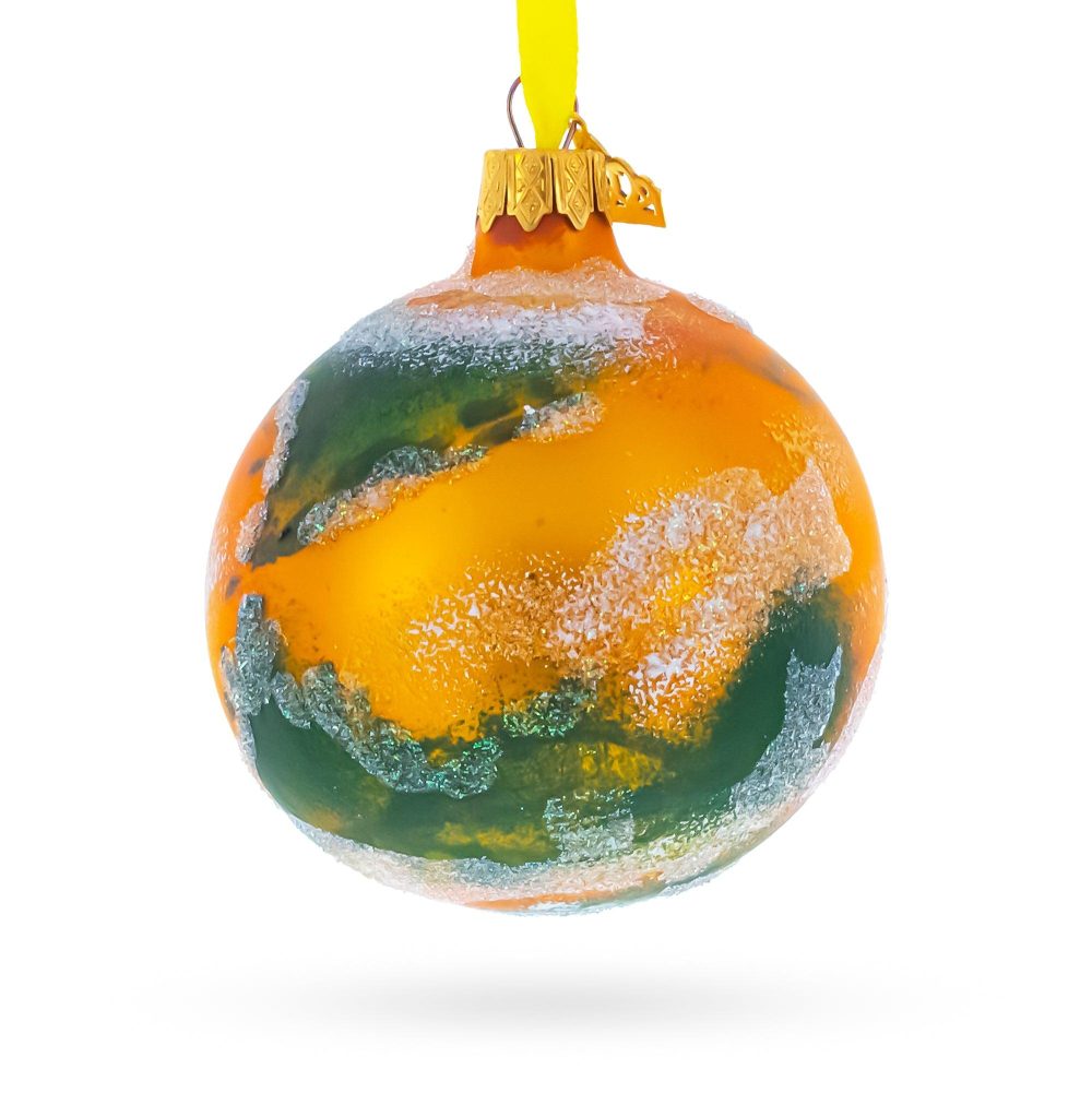 Planet Mars Painted Glass Ball Christmas Ornament 3.25 Inches  |   Cosmic Cosmic Cosmic