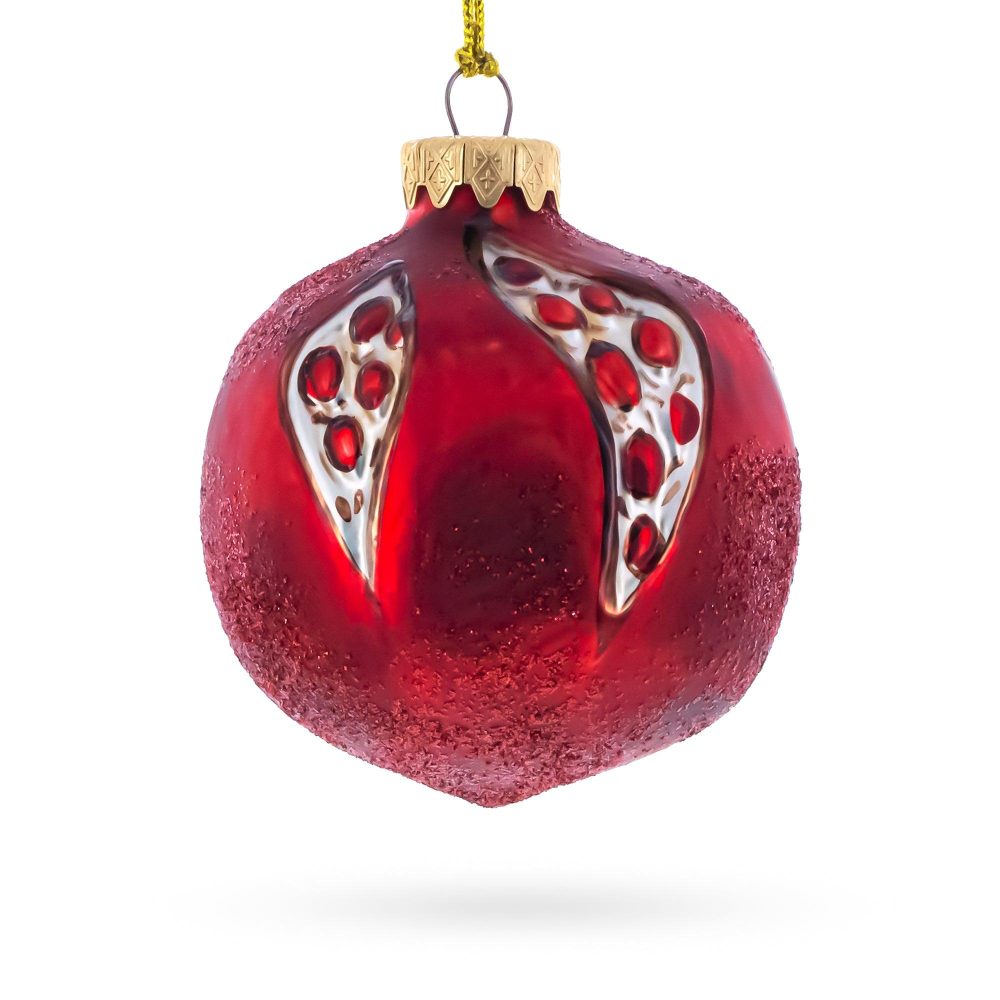 Pomegranate Mini Glass Christmas Ornament  |   Food Food Food