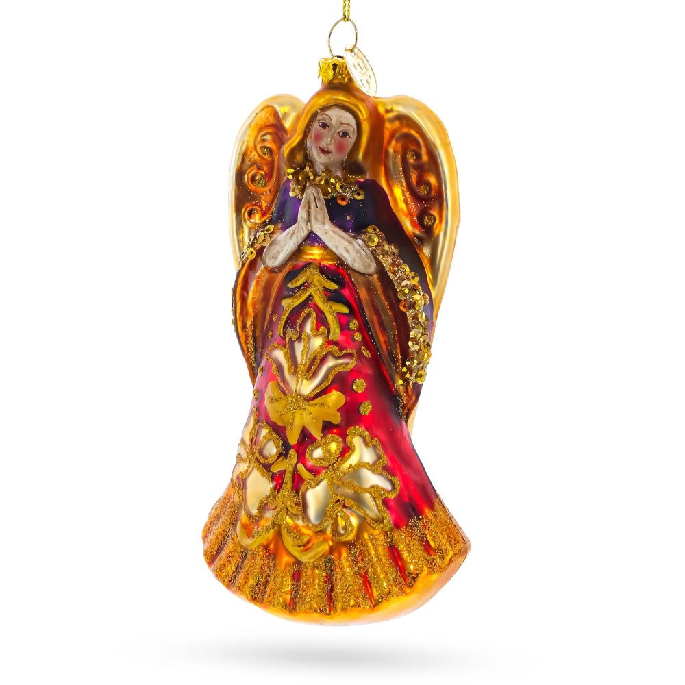 Praying Angel Blown Glass Christmas Ornament  |   Religious Ornaments Ornaments Religious Ornaments