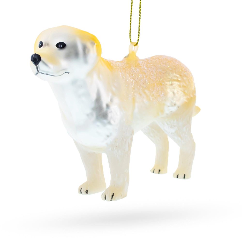 Radiant Golden Retriever In Glitter Glass Christmas Ornament  |   Animals Animals Animals