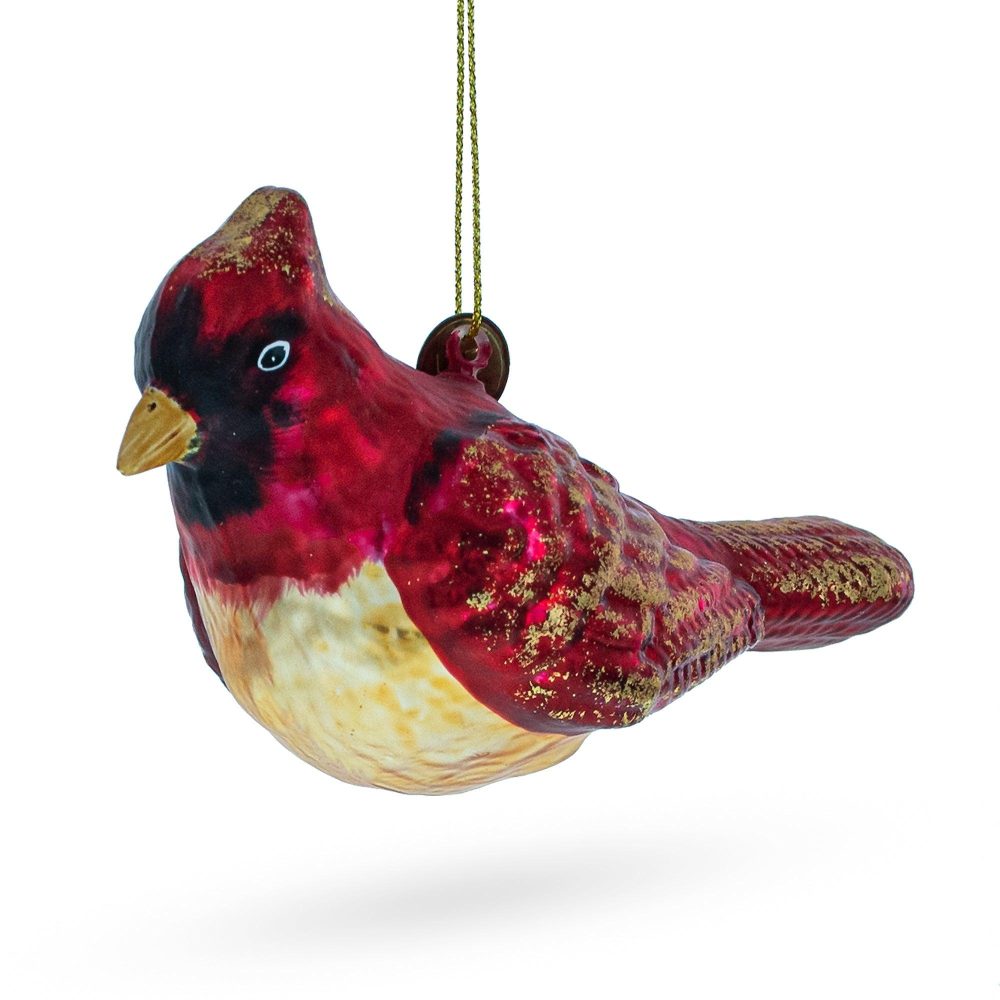 Red Cardinal Bird Blown Glass Christmas Ornament  |   Animals Animals Animals