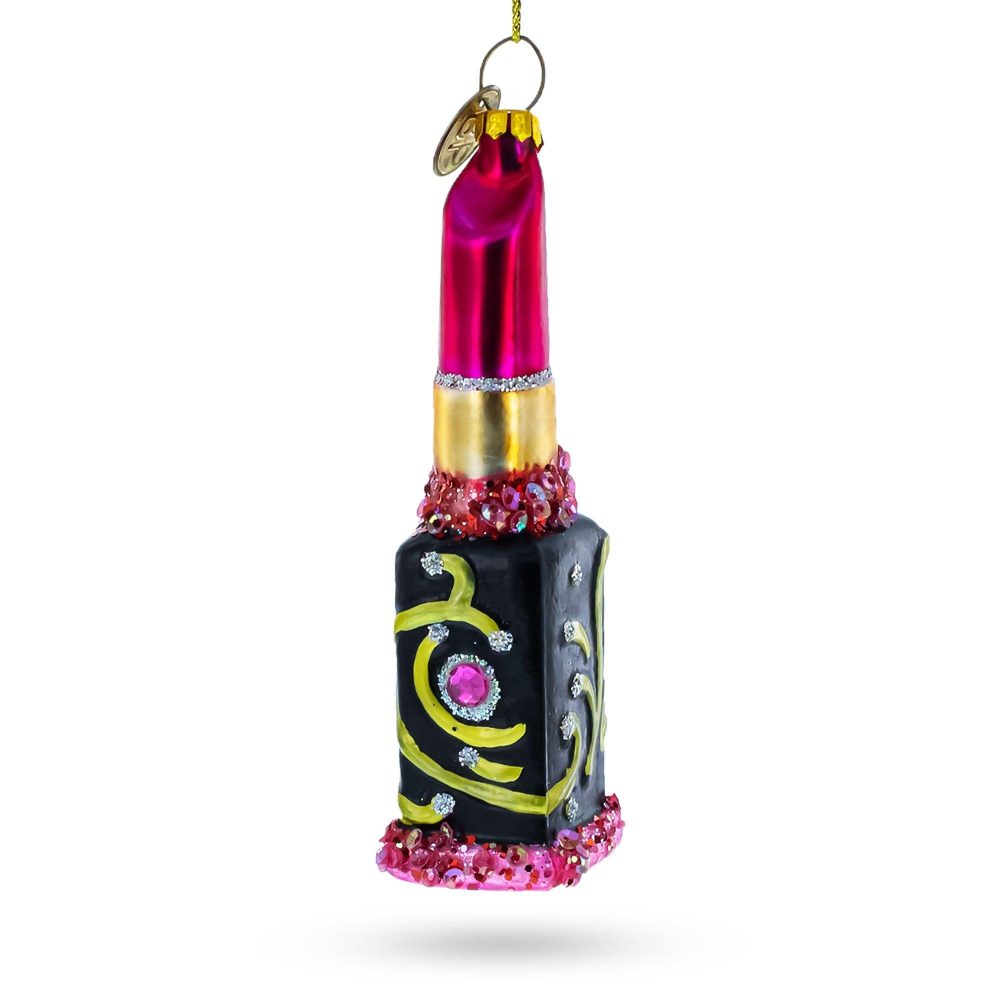 Red Lipstick Blown Glass Christmas Ornament  |   Fashion Fashion Fashion