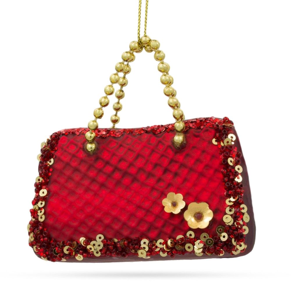 Red Purse Blown Glass Christmas Ornament  |   Fashion Fashion Fashion