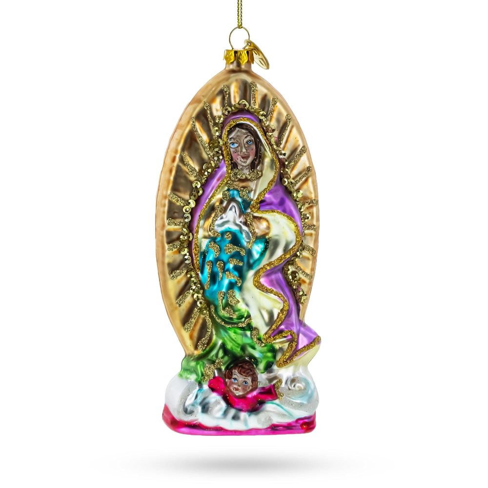 Reverent Virgin Mary Blown Glass Christmas Ornament  |   Religious Ornaments Ornaments Religious Ornaments