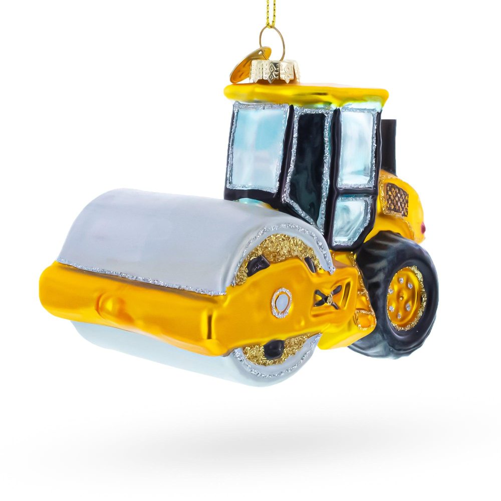 Road Roller Blown Glass Christmas Ornament  |   Personalized Ornaments Personalized