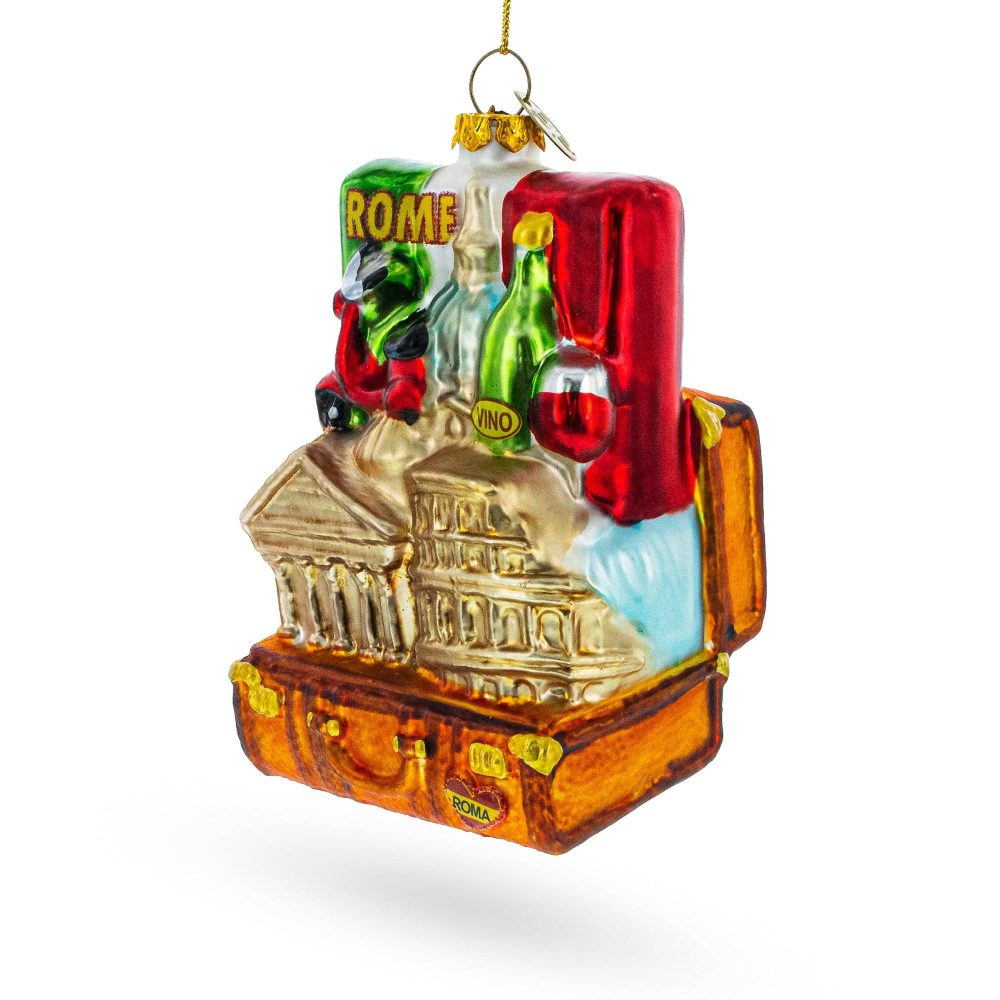 Rome, Italy Landmarks Blown Glass Christmas Ornament  |   Travel Ornaments Travel