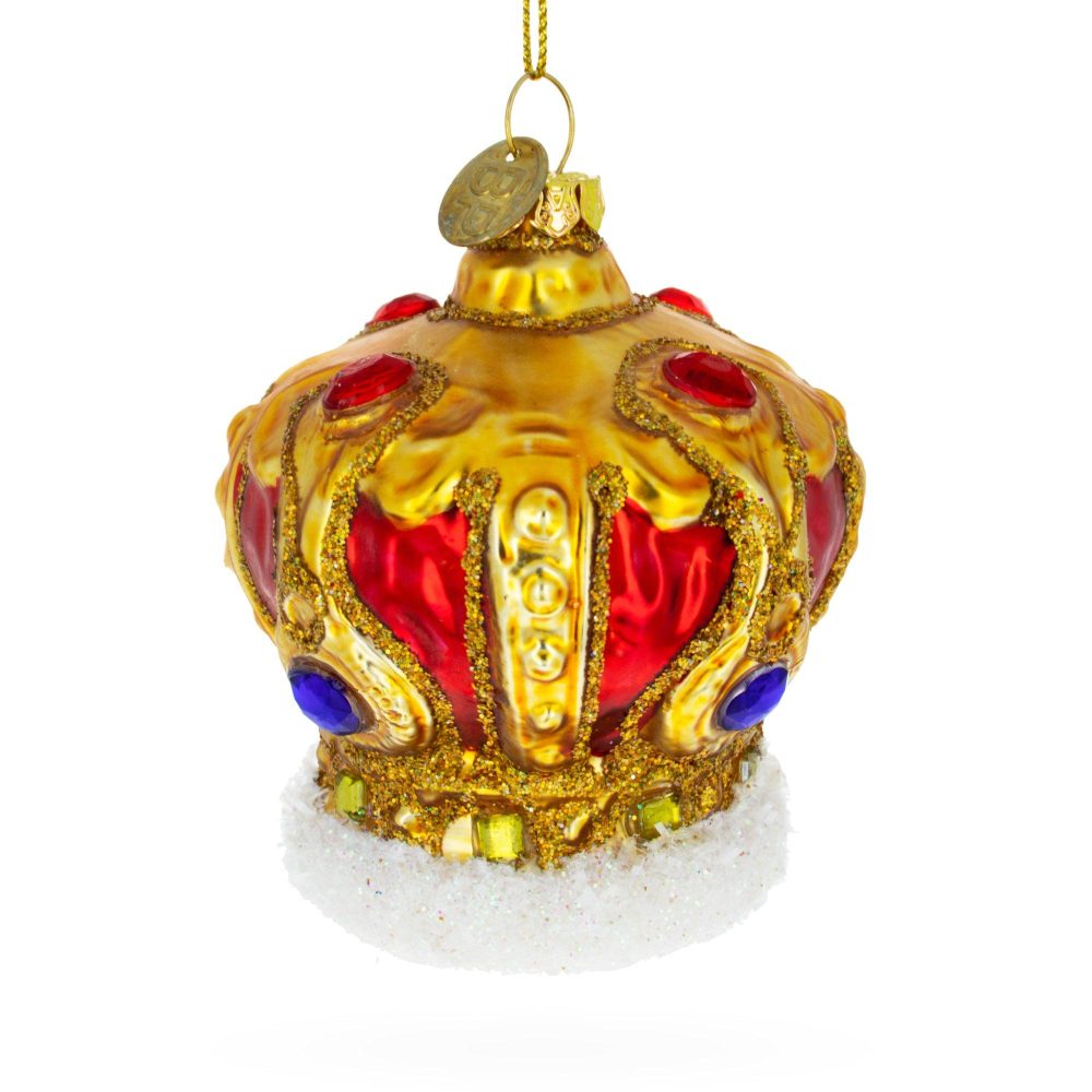 Royal Radiance: Jeweled Crown Blown Glass Christmas Ornament  |   Fashion Fashion Fashion