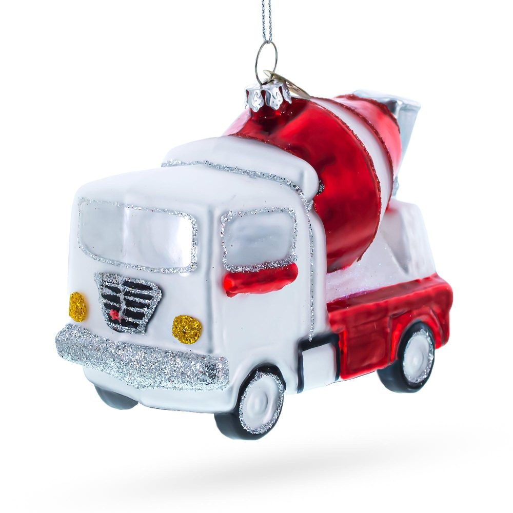 Rugged Concrete Mixer Blown Glass Christmas Ornament  |   Personalized Ornaments Personalized