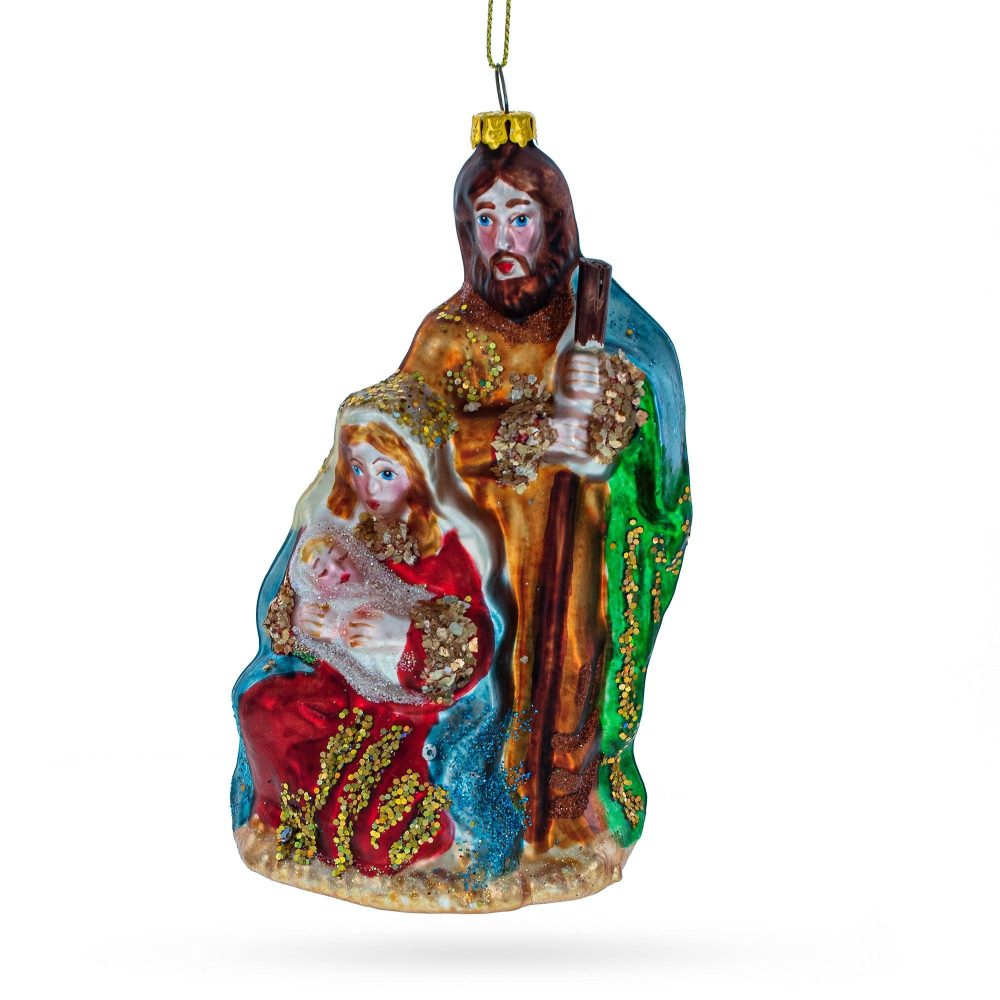 Sacred Holy Family Blown Glass Christmas Ornament  |   Religious Ornaments Ornaments Religious Ornaments