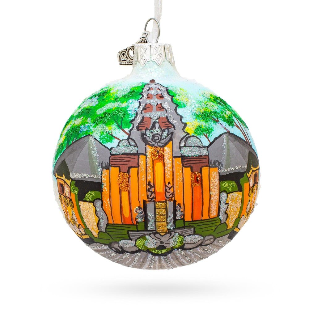 Sacred Monkey Forest Sanctuary, Bali, Indonesia Glass Ball Christmas Ornament 3.25 Inches  |   Travel Ornaments Travel