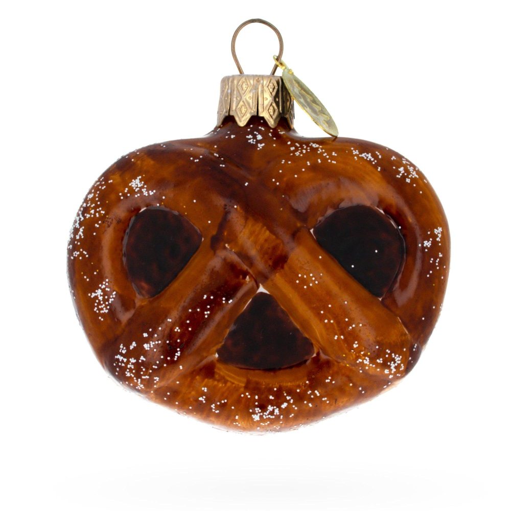 Salty Pretzel Mini Glass Ball Christmas Ornament  |   Food Food Food