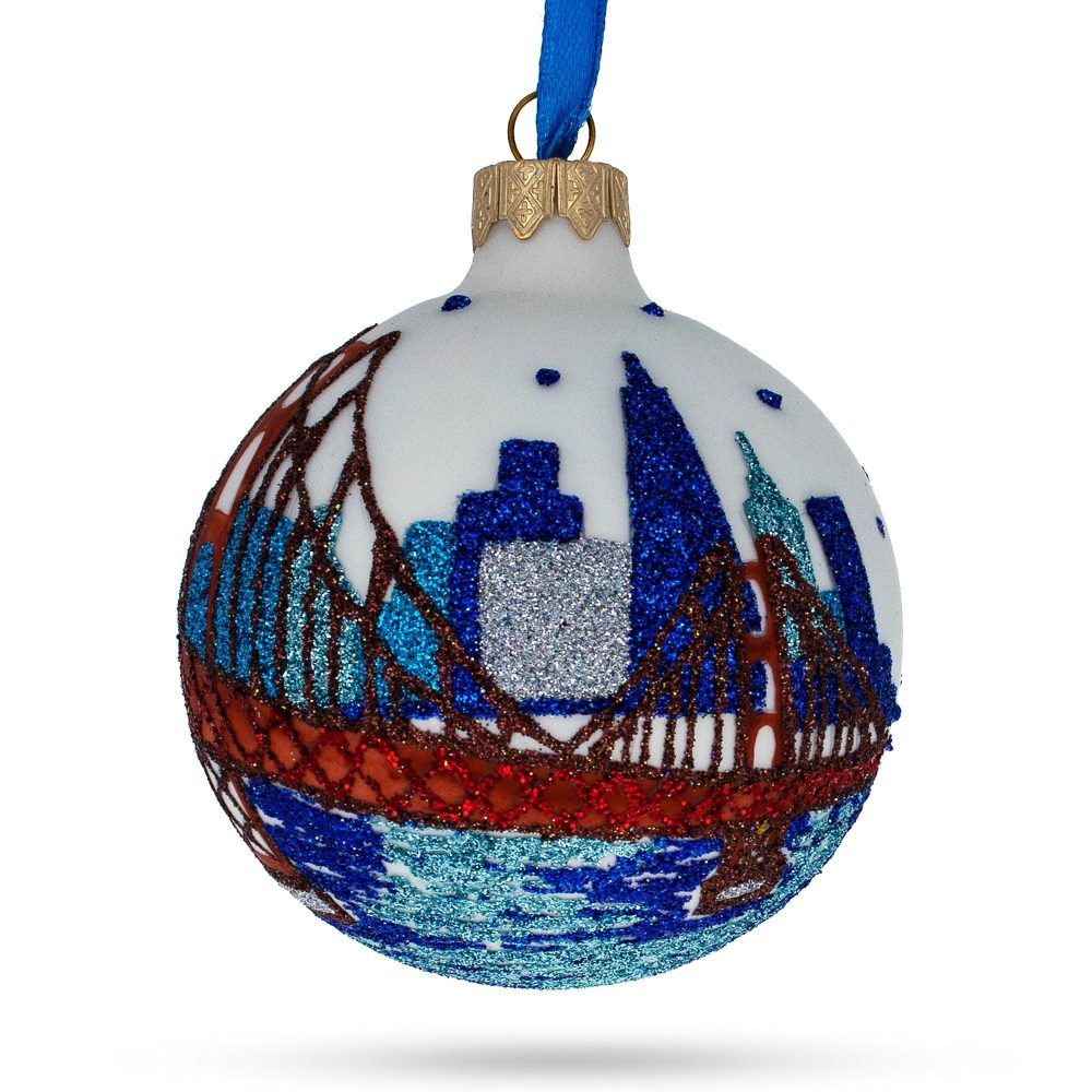 San Francisco, California, Usa Glass Christmas Ornament 3.25 Inches  |   Travel Ornaments Travel