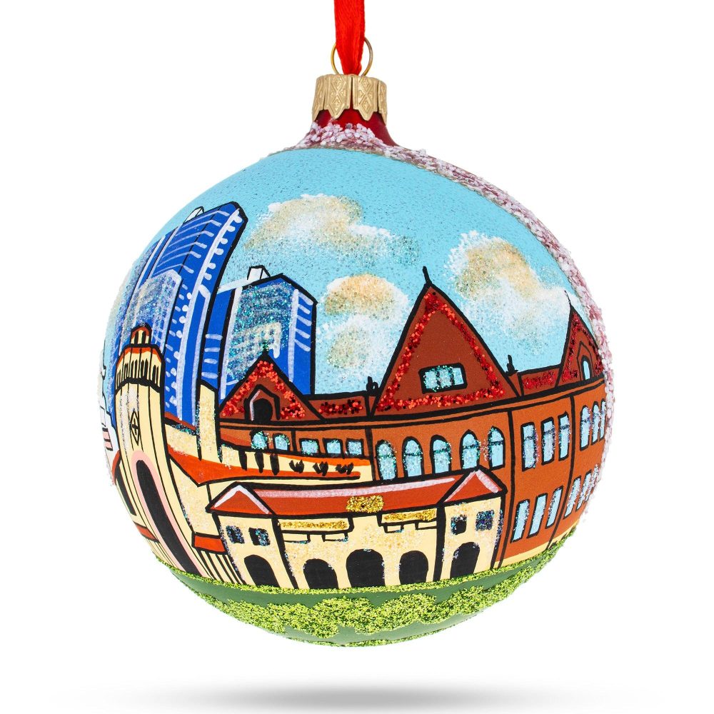 Santa Ana, California Glass Ball Christmas Ornament 4 Inches  |   Travel Ornaments Travel