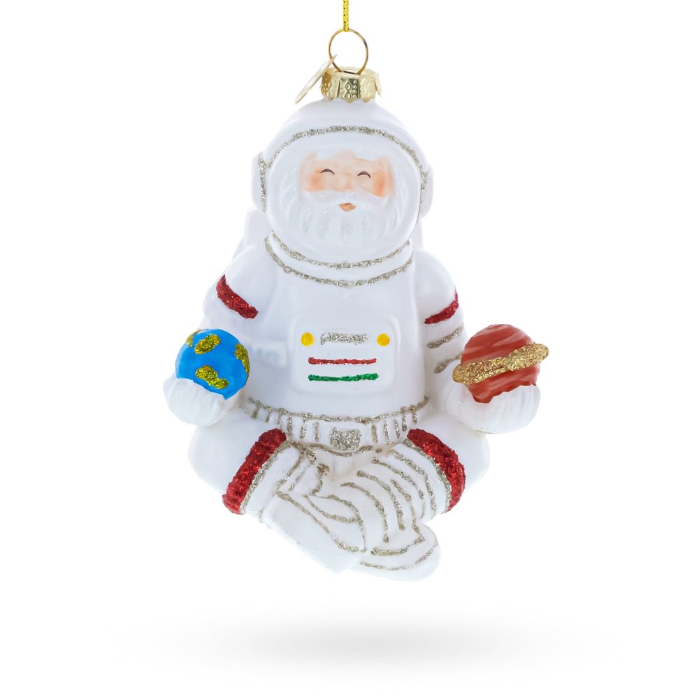 Santa Astronaut Blown Glass Christmas Ornament  |   Cosmic Cosmic Cosmic