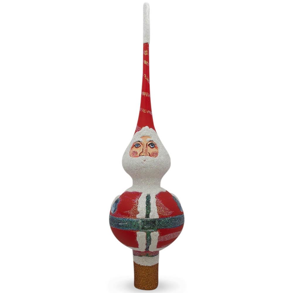 Santa Blown Glass Christmas Tree Topper 11 Inches  |   Tree Toppers Ornaments Tree Toppers