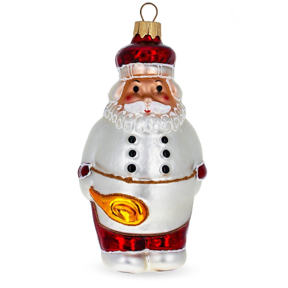 Santa The Cook Mini Glass Christmas Ornament  |   Hobby Hobby Hobby