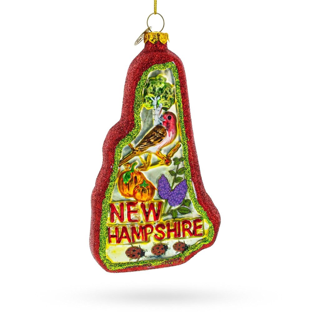 Scenic New Hampshire State, Usa Glass Christmas Ornament  |   Travel Ornaments Travel