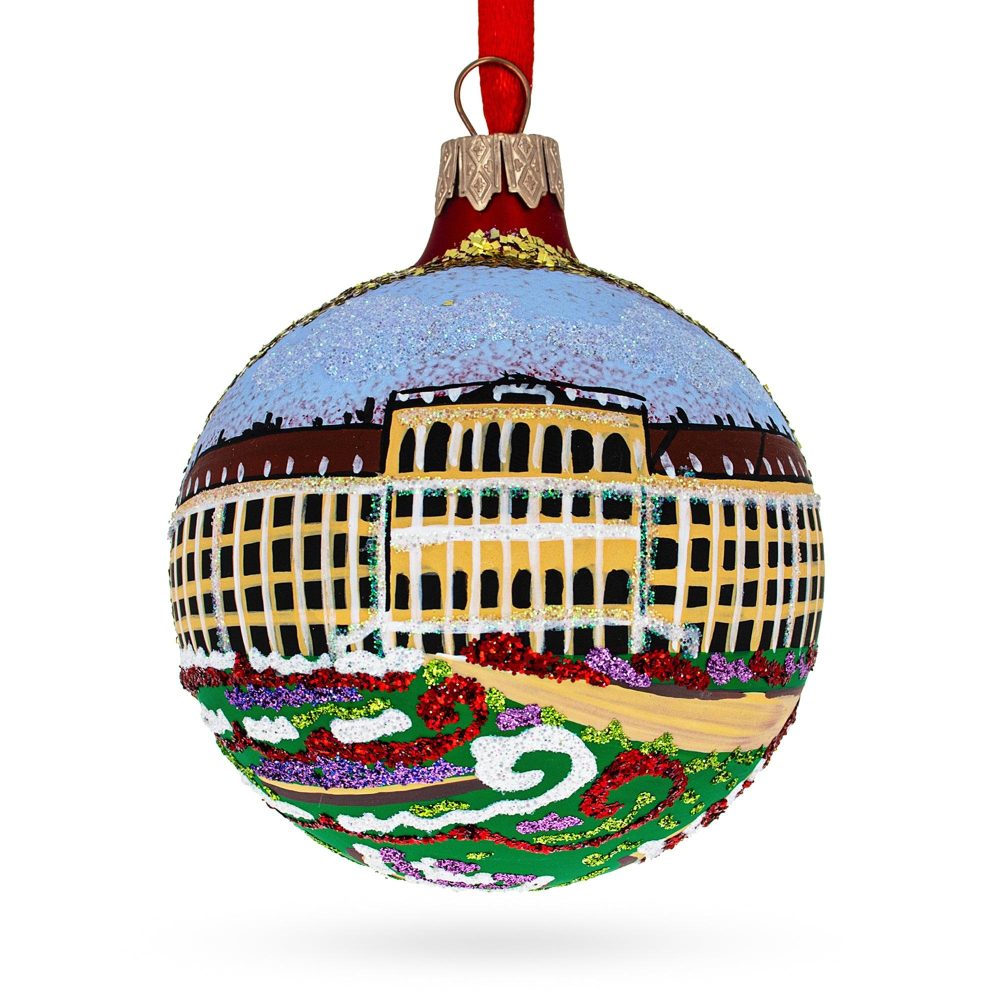 Schonbrunn Palace, Vienna, Austria Glass Ball Christmas Ornament 4 Inches  |   Travel Ornaments Travel