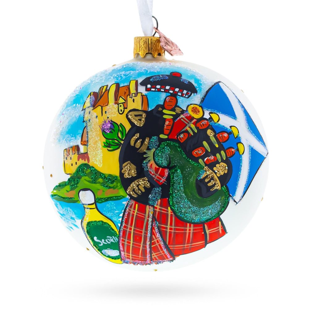 Scotland, Great Britain Glass Ball Christmas Ornament 4 Inches  |   Travel Ornaments Travel