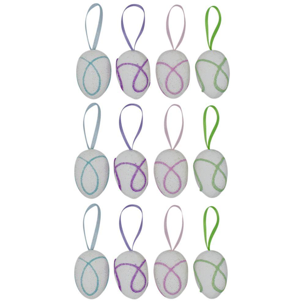 Set Of 12 Foam Easter Egg Ornaments 1.5 Inches  |   Egg Ornaments Egg Ornaments Egg Ornaments