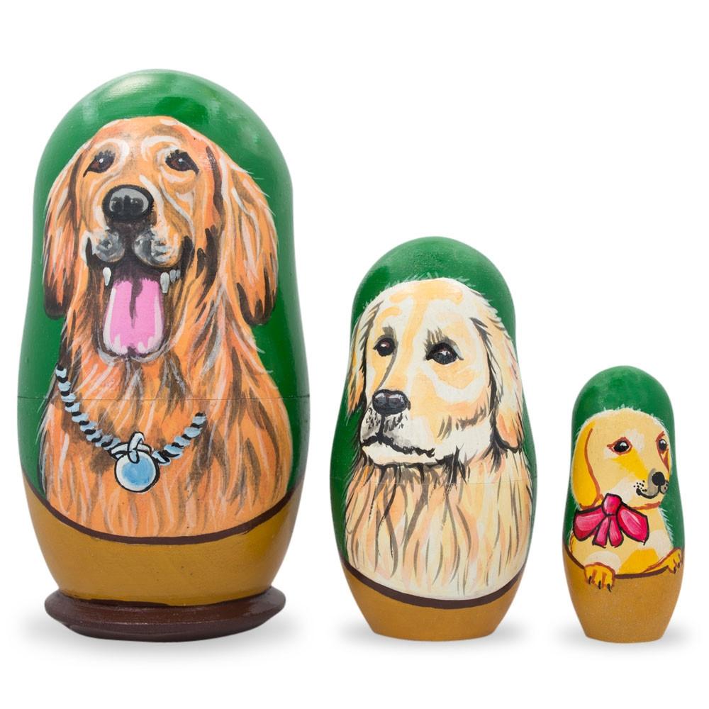 Set Of 3 Labrador Retrievers Wooden Nesting Dolls 4.25 Inches  |   Personalized Ornaments Personalized