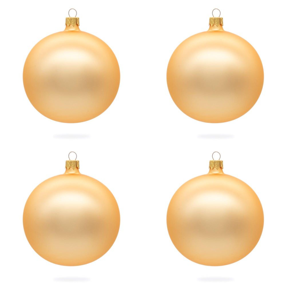 Set Of 4 Rose Gold Glass Ball Ornaments 4 Inches  |   Custom Custom Custom