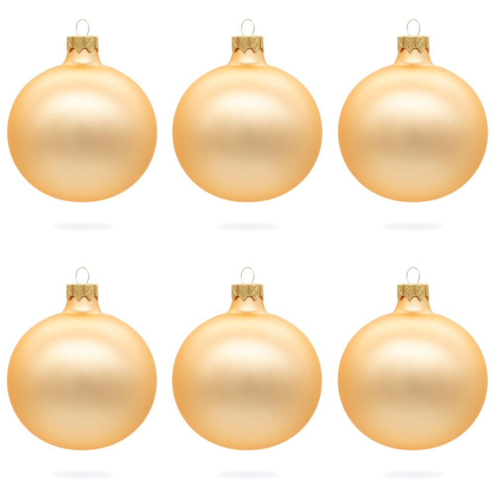 Set Of 6 Rose Gold Glass Ball Ornaments 3.25 Inches  |   Custom Custom Custom