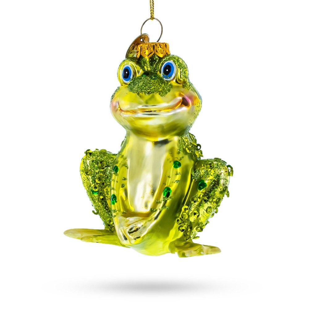 Shimmering Frog Blown Glass Christmas Ornament  |   Animals Animals Animals