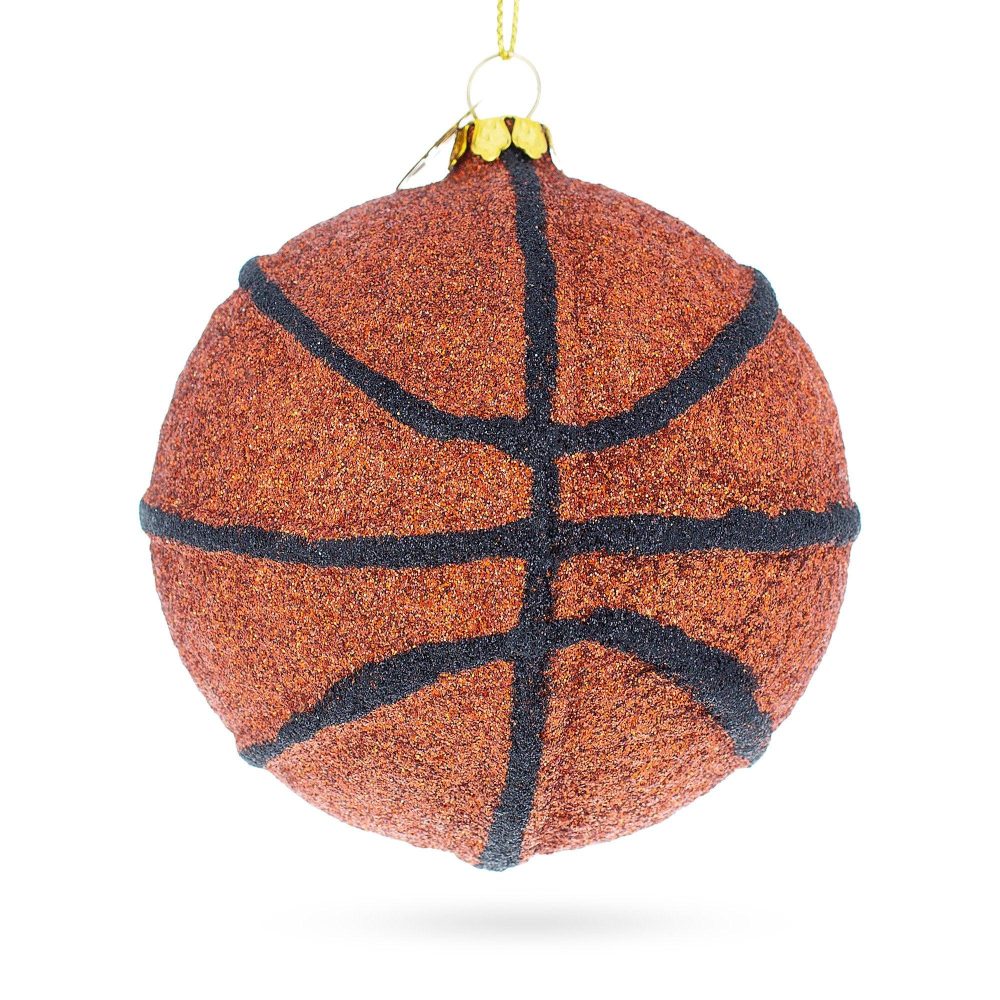 Slam-Dunk Basketball Blown Glass Christmas Ornament  |   Sports Ornaments Sports