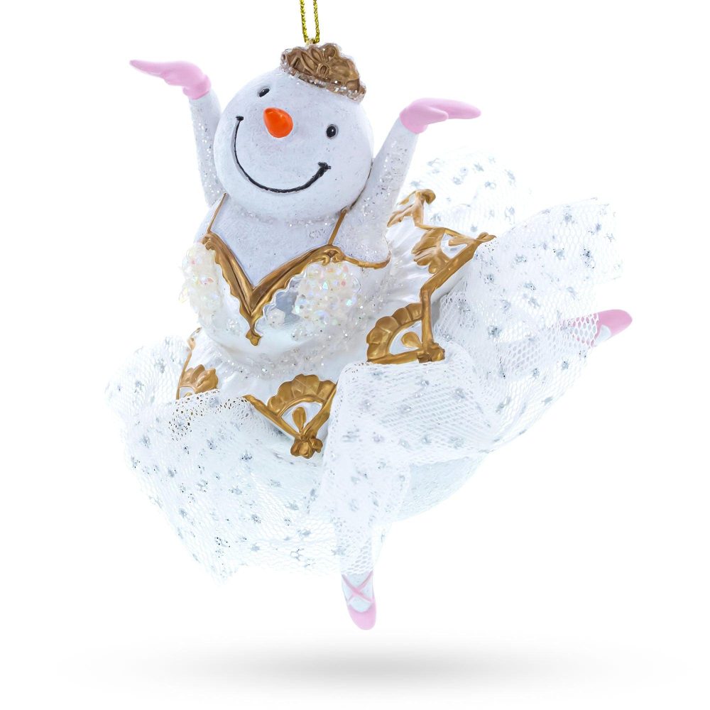 Snow Girl Ballerina Blown Glass Christmas Ornament  |   Personalized Ornaments Personalized