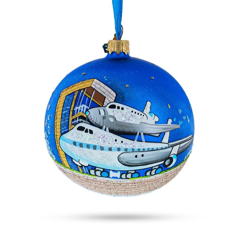 Space Center, Houston, Texas, Usa Glass Ball Christmas Ornament 4 Inches  |   Travel Ornaments Travel