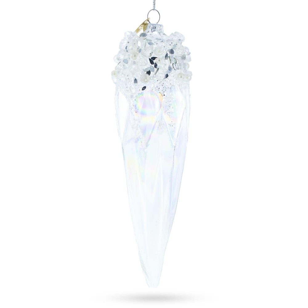 Sparkling Crystal Blown Glass Christmas Ornament  |   Geometrical Geometrical Geometrical