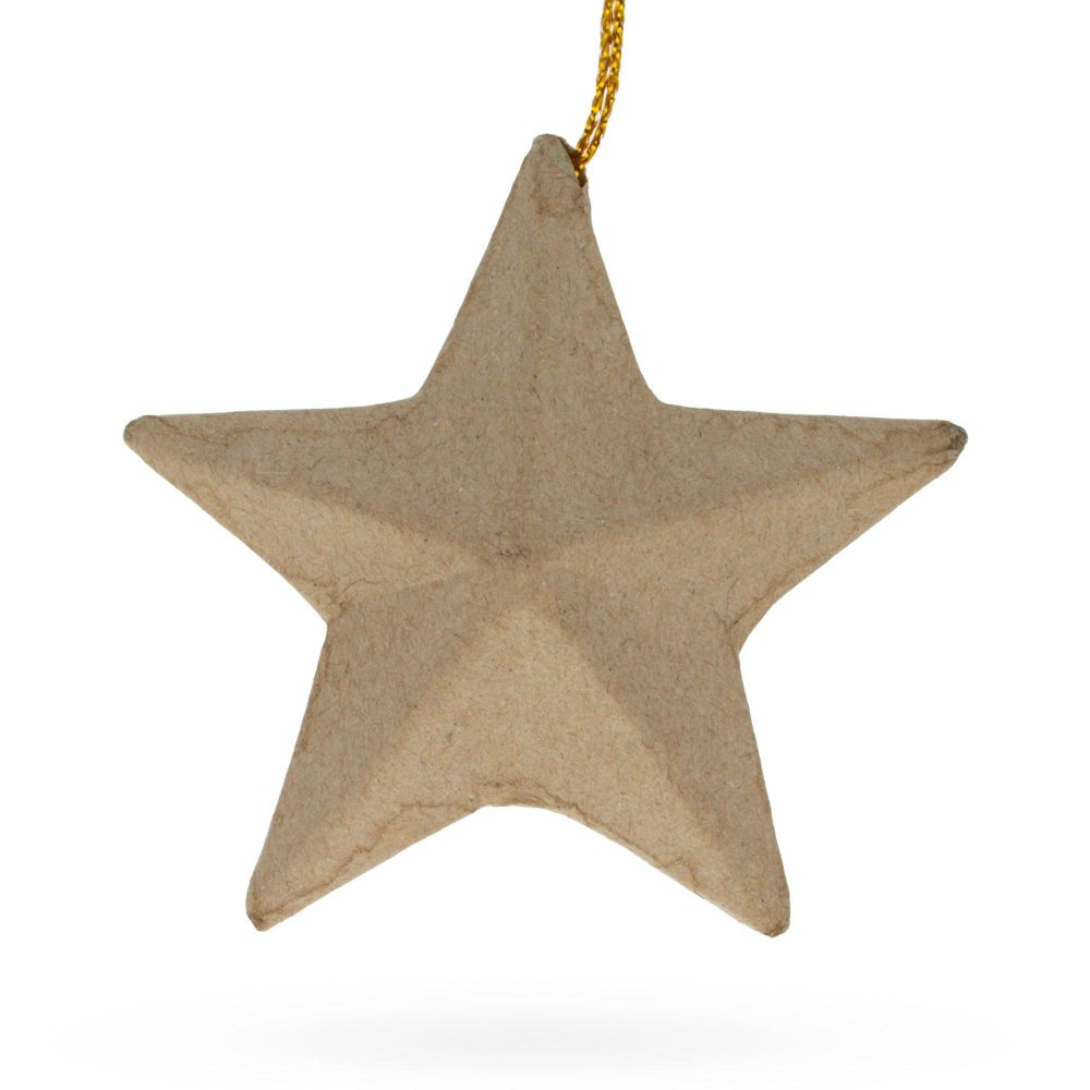 Star Paper Mache Ornament 3 Inches  |   Unfinished Ornaments Ornaments Unfinished Ornaments