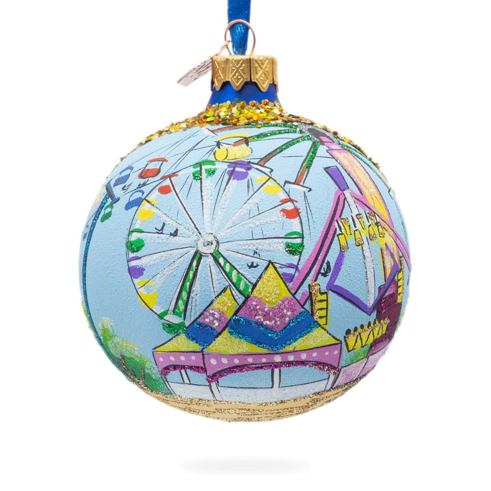 State Fair, St Paul, Minnesota, Usa Glass Ball Christmas Ornament 3.25 Inches  |   Travel Ornaments Travel